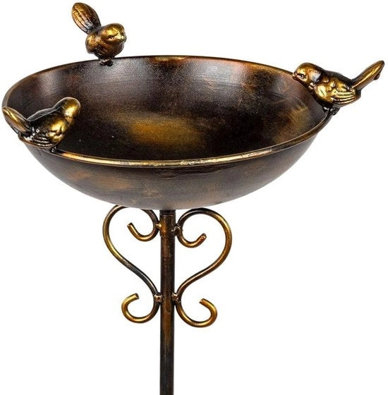 Vogelbagnatura per Giardino su Asta di Giardino - Vogelbagnatura Esterna - Vogelbecher per Uccelli - Decorazione di Giardino - Stile Antico - 107 cm Altezza - Vogelbecher per Uccelli
