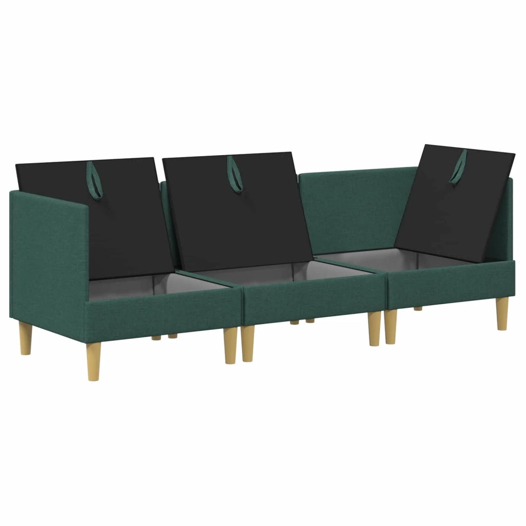 Set di mobili per il soggiorno 3 pcs Verde Scuro Tessuto 3413698