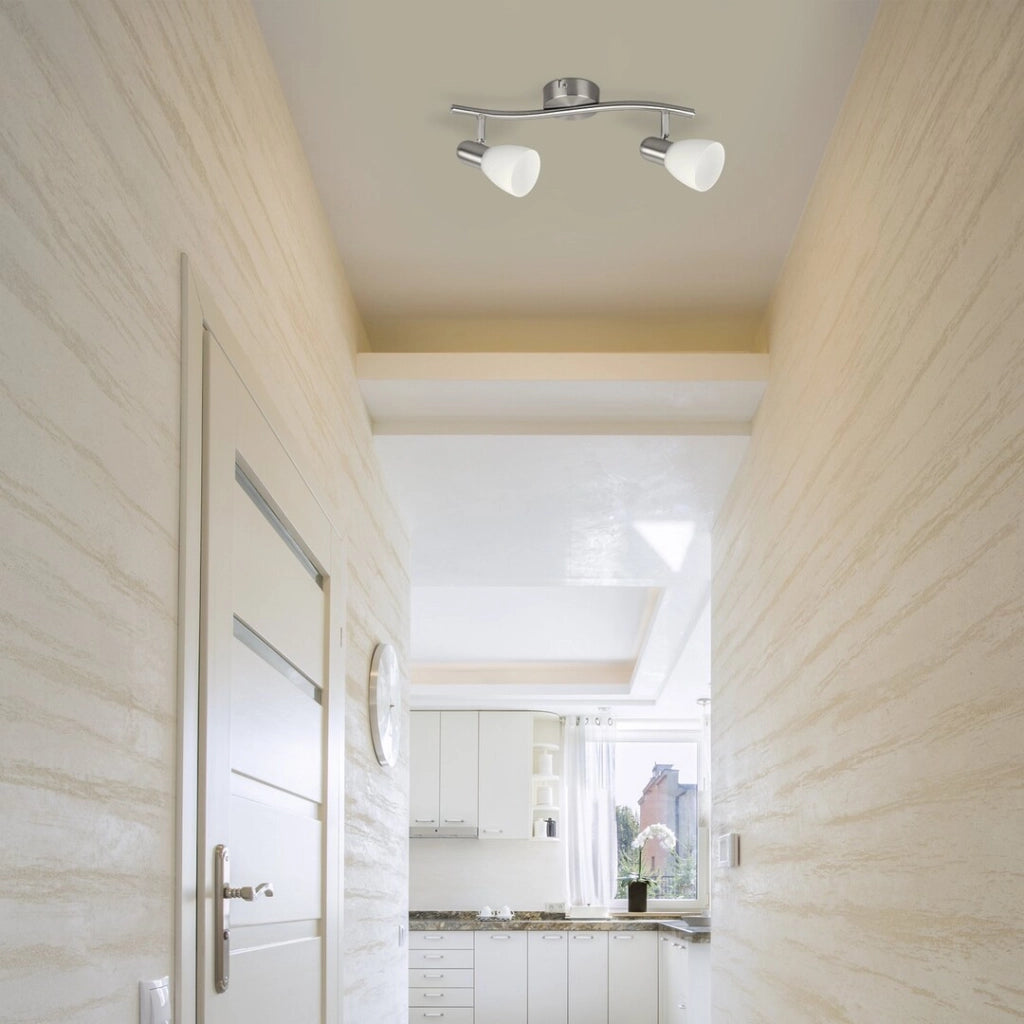 Faretto parete/soffitto cromo satinato bianco 2xE14 Rabalux
