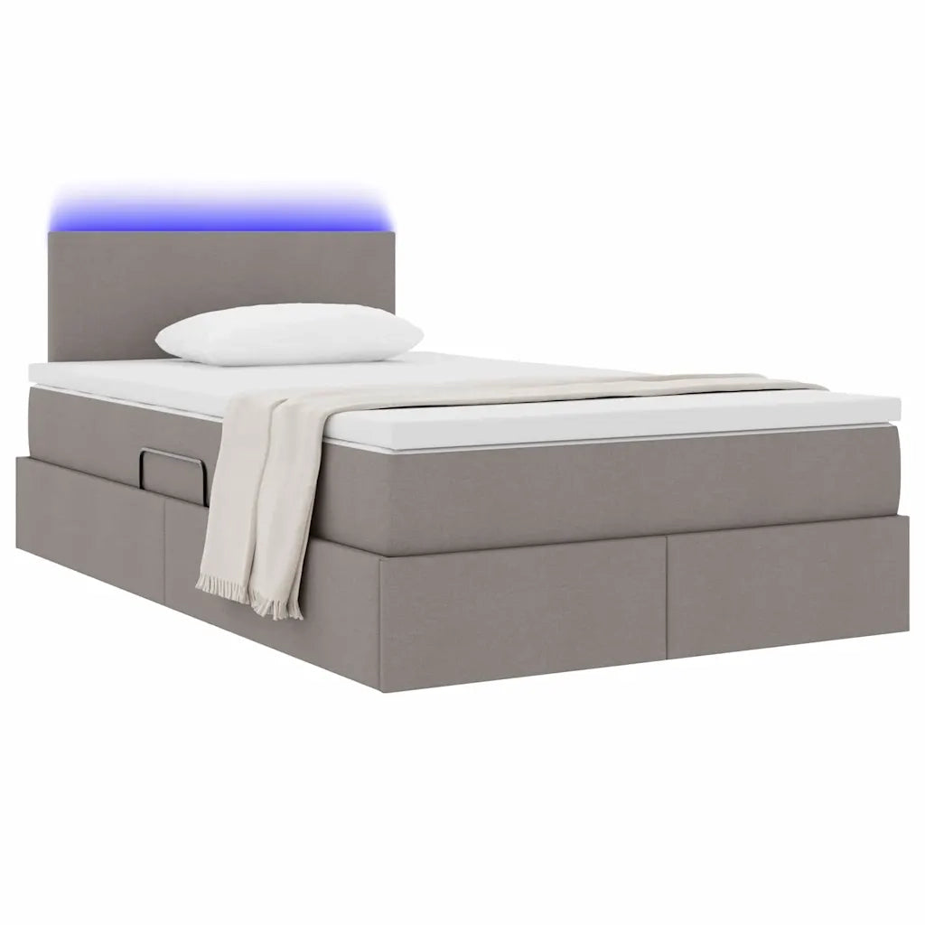 Letto con contenitore LED e materasso Tortora 120 x 200 cm