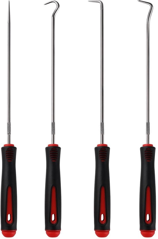 Set di 4 strumenti per rimuovere cerchioni in gomma e O-ringen, con set di attrezzi a pick e hook, per la precisione e la facilità di rimozione