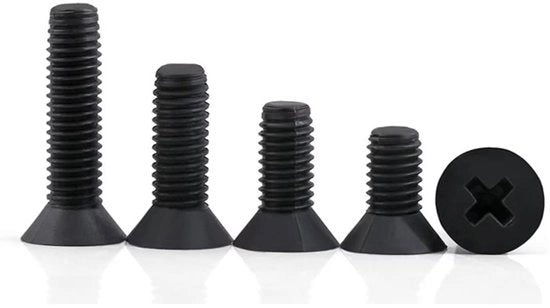 Serrature in Nylon - Testa a Croce - Testa Piana - Dimensioni M2.5-M8 - Resistente allo Sfregamento - Resistente alla Corrosione - Superficie Liscia - Serrature