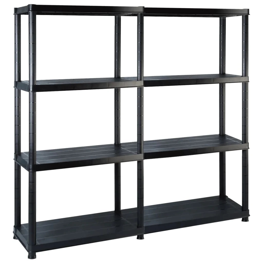 Libreria/scaffale portaoggetti a 4 ripiani 130 cm plastica nera 02_0000645
