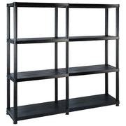 Libreria/scaffale portaoggetti a 4 ripiani 130 cm plastica nera 02_0000645