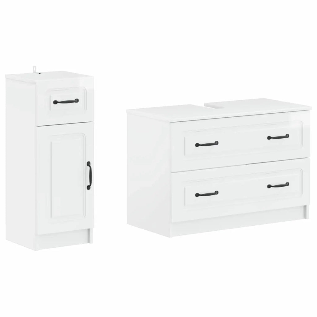 Set di Armadi da Bagno da 2 Pezzi UTRECHT Bianco Lucido 3417733