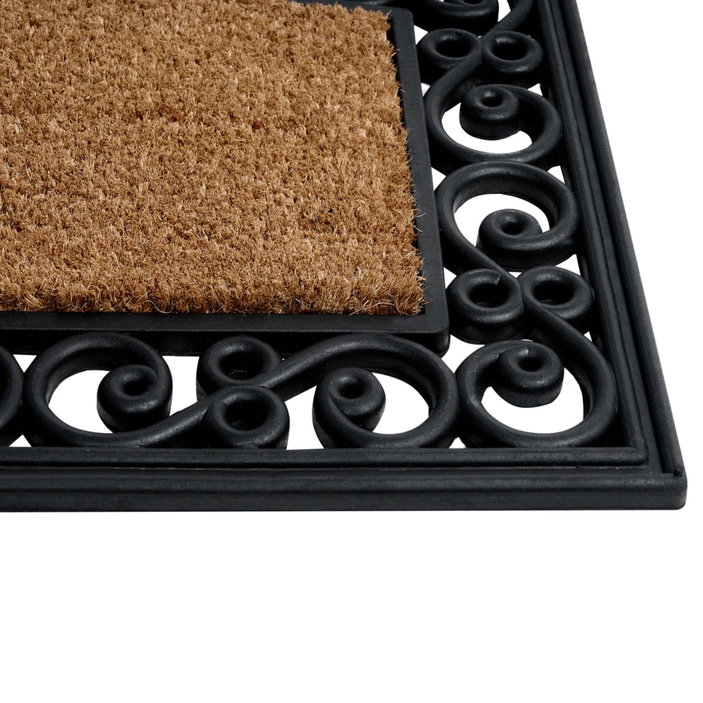 Zerbino in fibra di cocco naturale con fondo in PVC antiscivolo 45 x 75 cm Decorazione moderna per interni