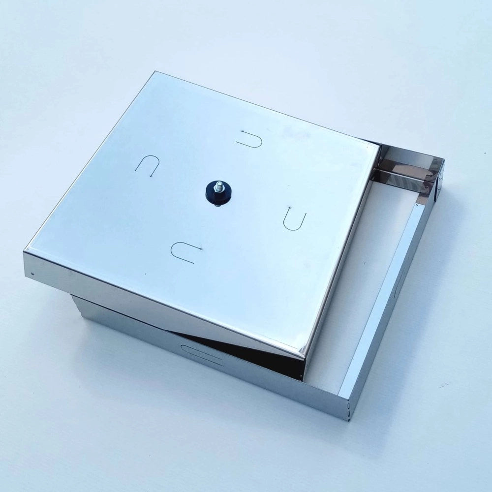 Sigillo 330 x 330 x h 80mm chiusino di acciaio inox leggero da riempimento