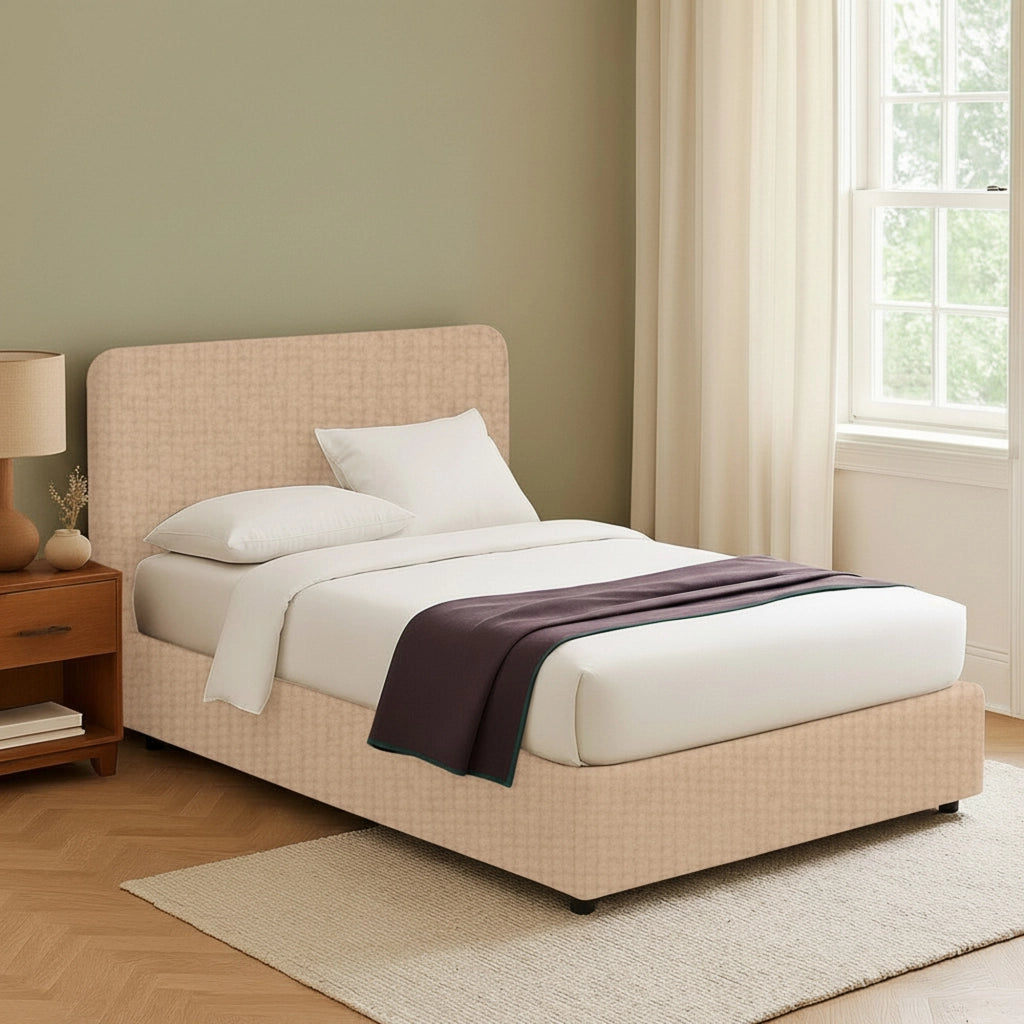 Wigan, Letto Matrimoniale Sfoderabile Made in Italy, Beige