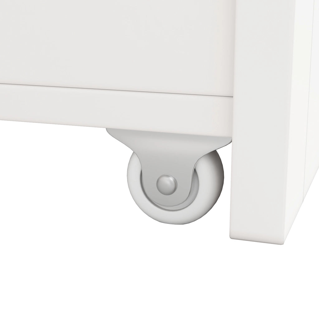 Credenza con 3 vetrine; LED RGB e vani scorrevoli - per cucina - 120x40x187 cm - bianco