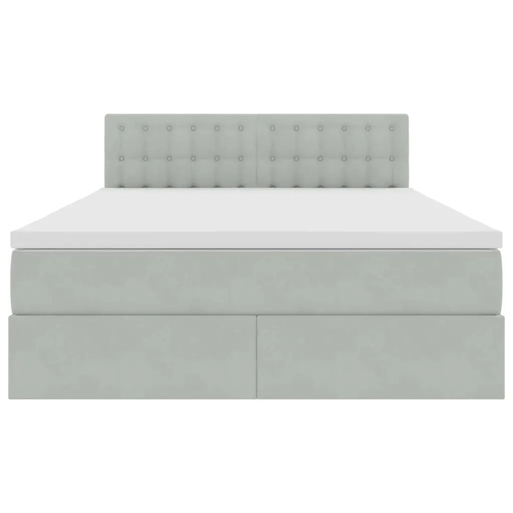 Letto con Contenitore Grigio chiaro 140 x 190 cm Velluto