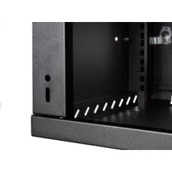 Armadio Rack 19'' 4U 450mm Quadro a Parete Nero con Sportello in Metallo