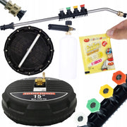 Set di Accessori per Idropulitrice – Spazzola T-Racer 15", Lancia 1/4" con 5 Ugelli, Schiumogeno 1000ml