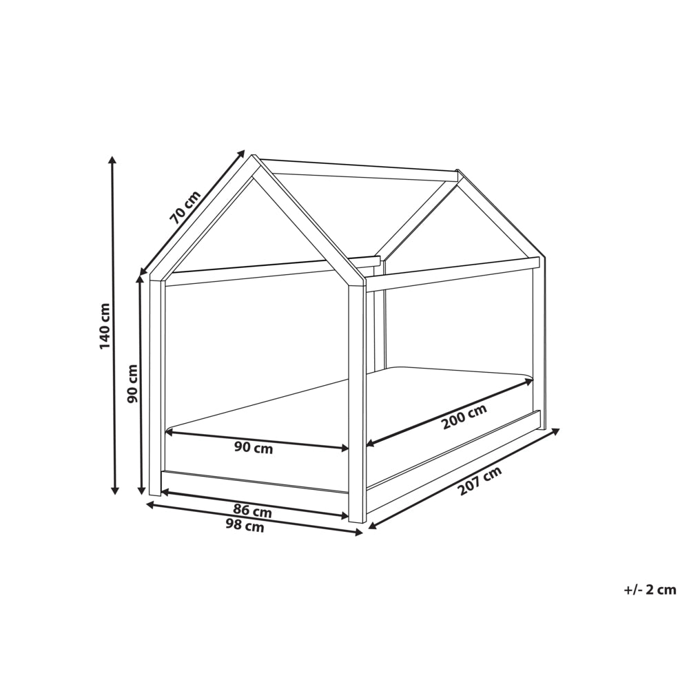 Letto a casetta per bambini in legno di pino chiaro UE misura singola 90 x 200 cm con telaio a doghe letto per bambini piccoli
