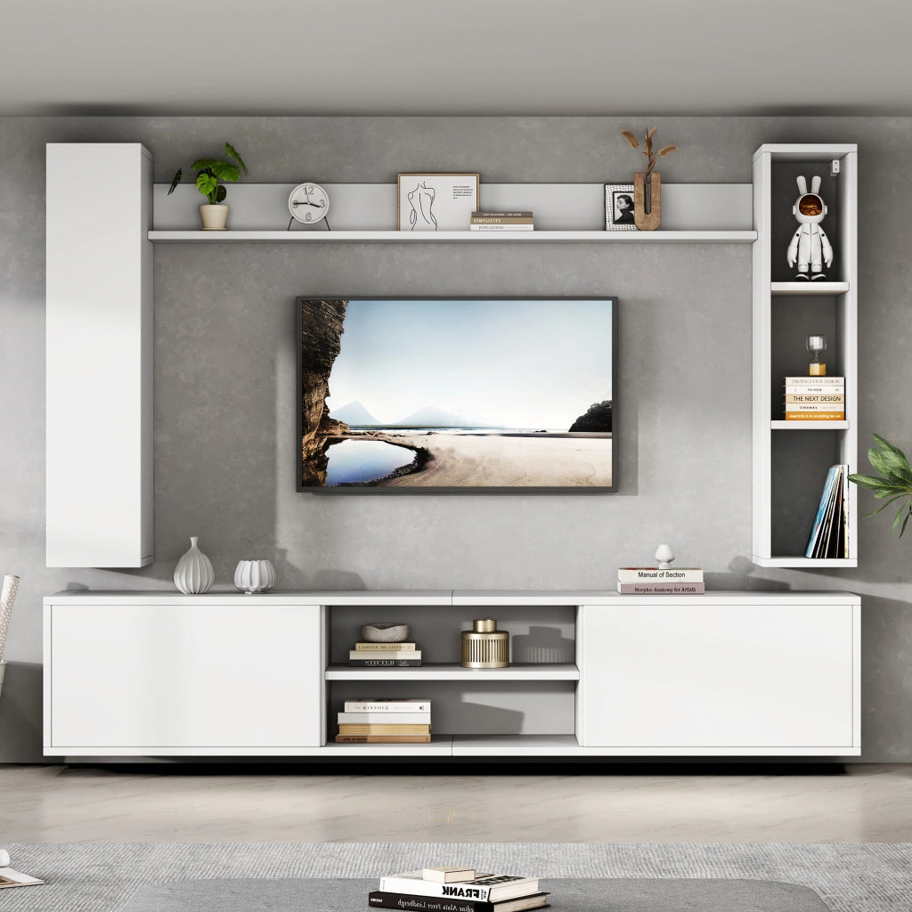 Cassettiera TV bianca in truciolato lunghezza 180 cm
