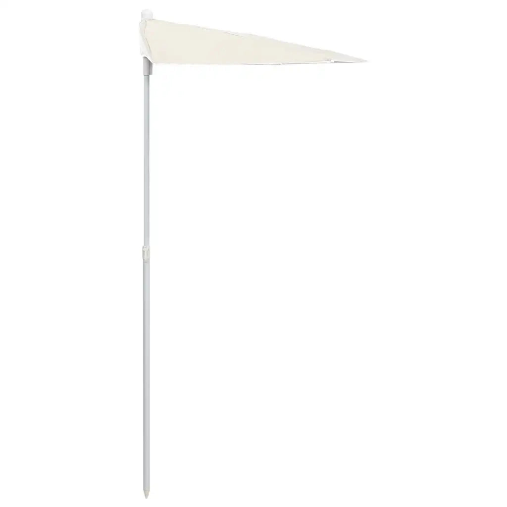 Ombrello | Parasolne Semicircolare da Giardino con Palo 180x90 cm Sabbia