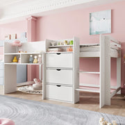 Letto a Soppalco Basso con Contenitore ¨C MINIMAL ¨C Bianco 90x200