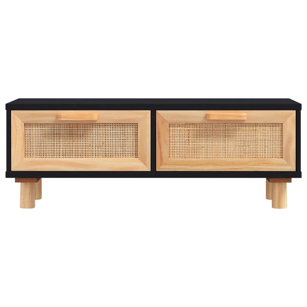 Tavolino Nero 80x40x30 cm Legno Multistrato e Massello di Pino 345622