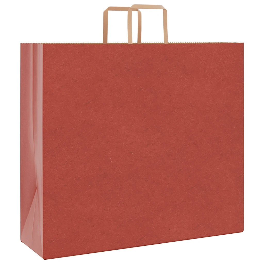 Sacchetti di Carta 250 pz con Manici Rossi 54x15x49 cm 4101990