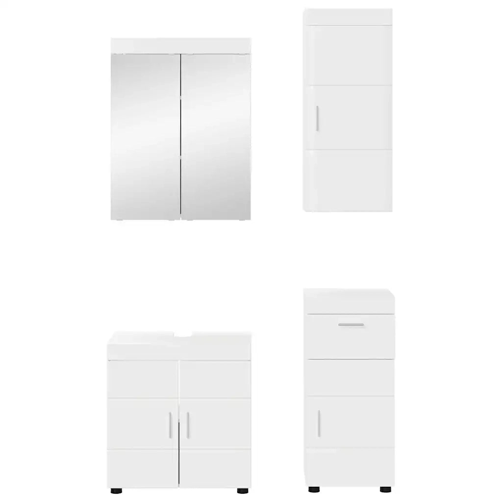 Set di mobili per il bagno TULUM 4 pcs Bianco Lucido 3398048