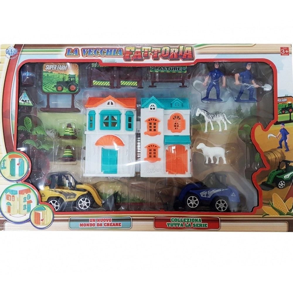 Trade Shop - La Vecchia Fattoria Casa Trasportabile Zebra Trattore Cartello Accessori Eta' 3+ -