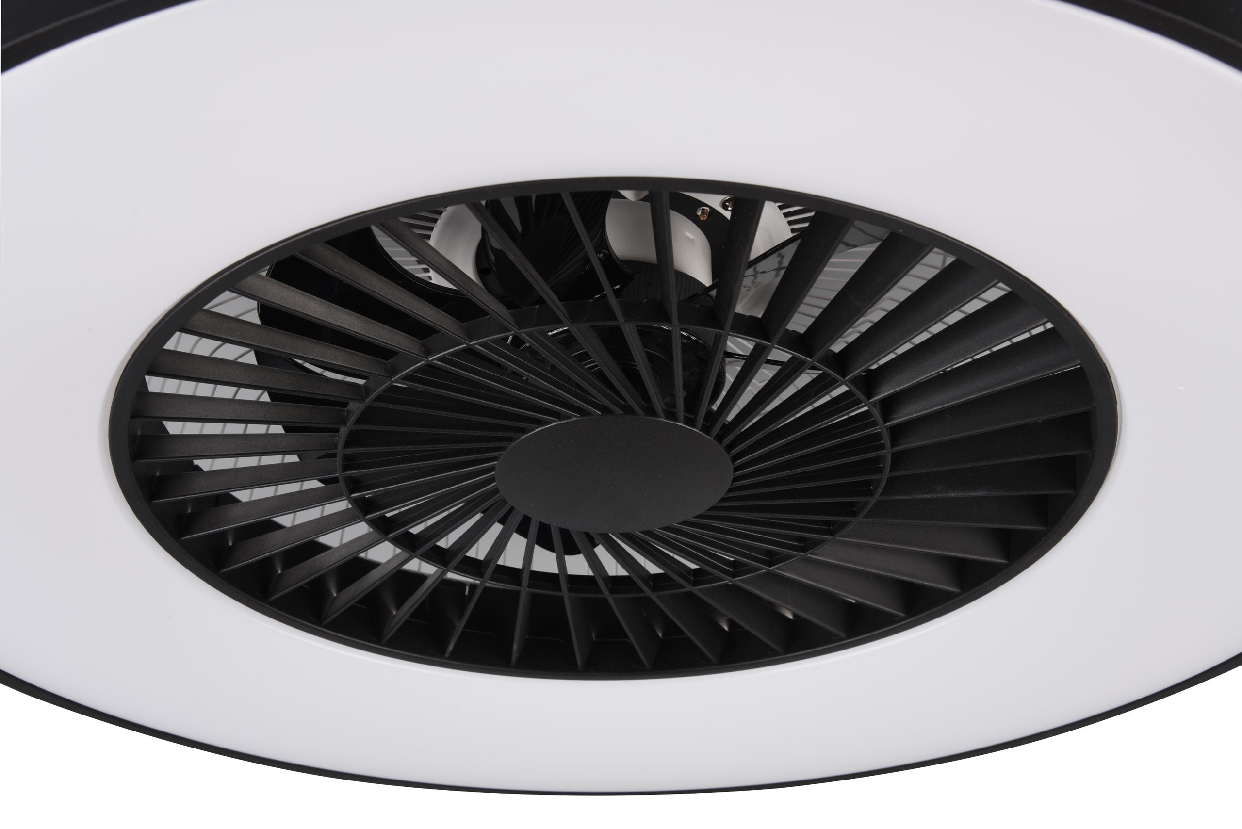 Plafoniera Ventilatore da Interno a led in PLASTICA Nero Opaco