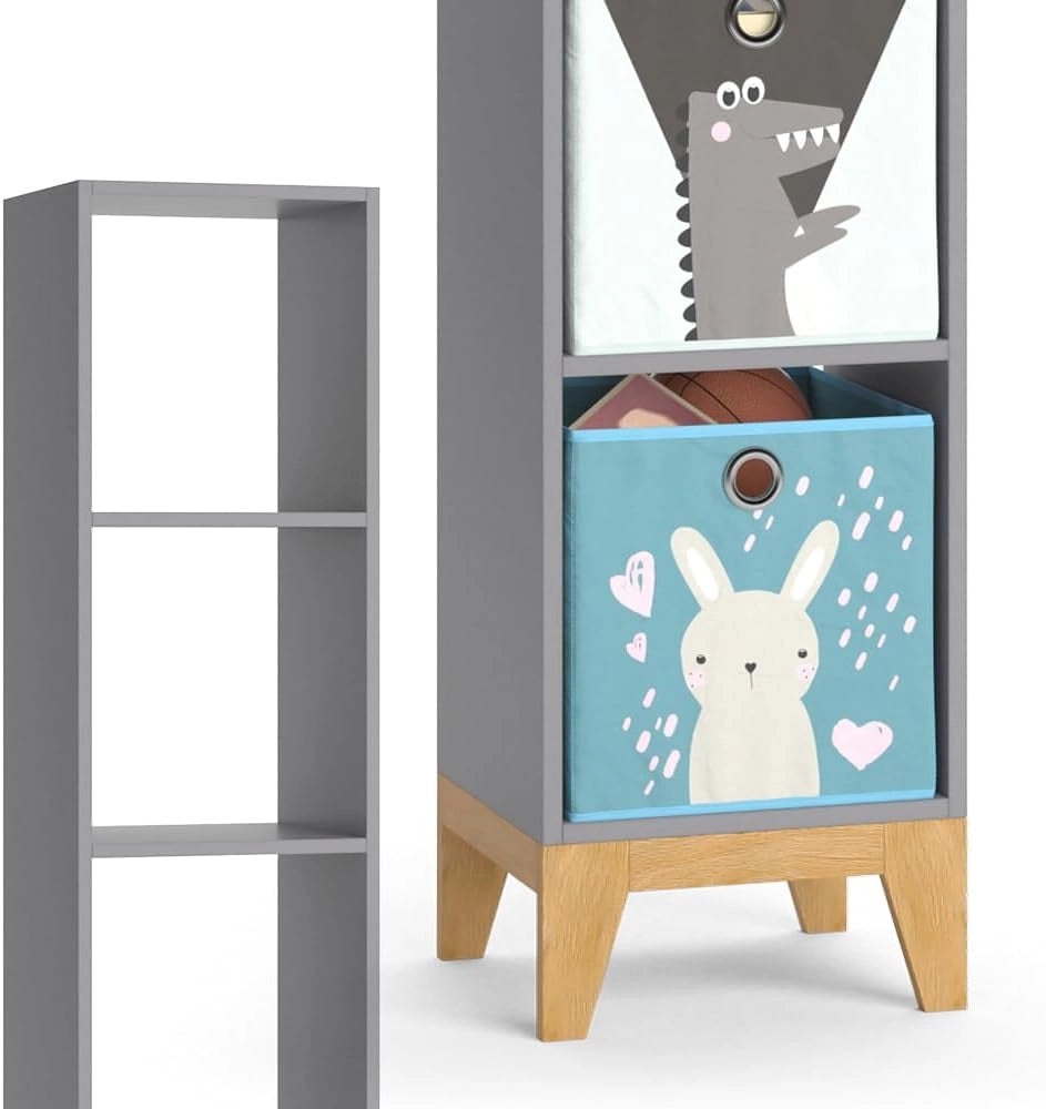 Libreria bambini Malia, Grigio, 35.2 x 159.5 cm