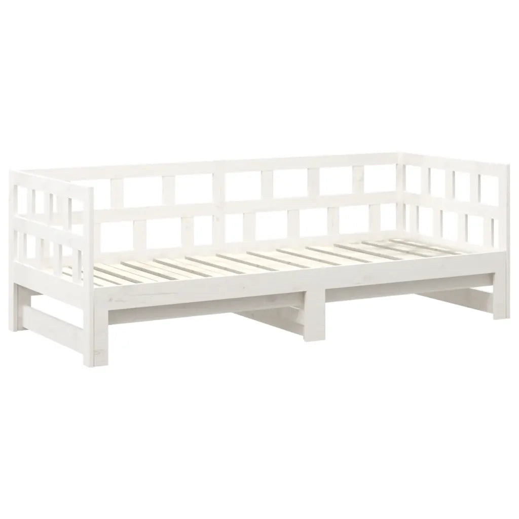Dormeuse Estraibile Bianca Legno Massello di Pino 2x(90x190) cm  cod mxl 61852