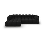 Cosmopolitan Design - Divano angolare modulare sinistro "Sky" 4 posti in velluto nero 