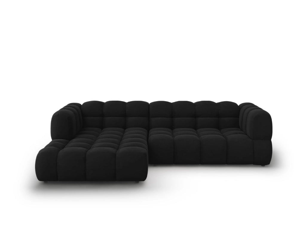 Cosmopolitan Design - Divano angolare modulare sinistro "Sky" 4 posti in velluto nero 