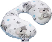 Nekkussen per bambino auto - 100% cotone/Minky supporto collo bambino sedile auto collo supporto (orsetto con tessuto Minky azzurro chiaro)