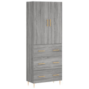 Credenza | Madia | Buffet da pranzo | Armadio da pranzo Grigio Sonoma 69,5x34x180 cm in Legno Multistrato