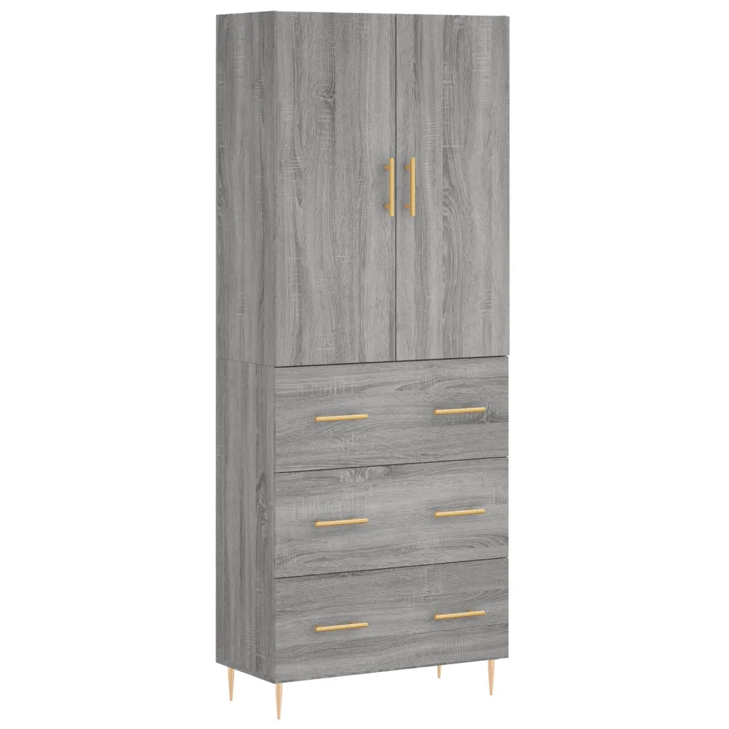 Credenza | Madia | Buffet da pranzo | Armadio da pranzo Grigio Sonoma 69,5x34x180 cm in Legno Multistrato