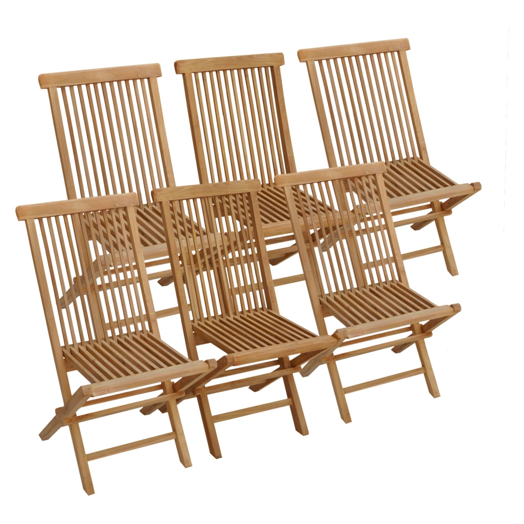 Set di 6 sedie da giardino in teak LOMBOK