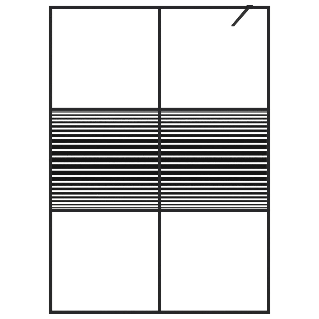 Parete Doccia Walk in Nero 140x195 cm Vetro Trasparente ESG cod mxl 40437