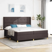 Letto a molle con strisce LED Marrone 200 x 200 cm Tessuto 3343717