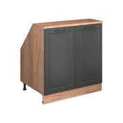 Mobile sottotetto Rion Antracite rustico/Rovere dorato 80 x 83.8 cm con 2 porte, carcassa 60 cm profondità Vicco