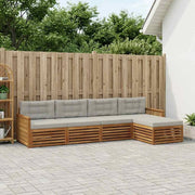 Set di divani da esterno 5 pz Naturale e Grigio Chiaro 3383239