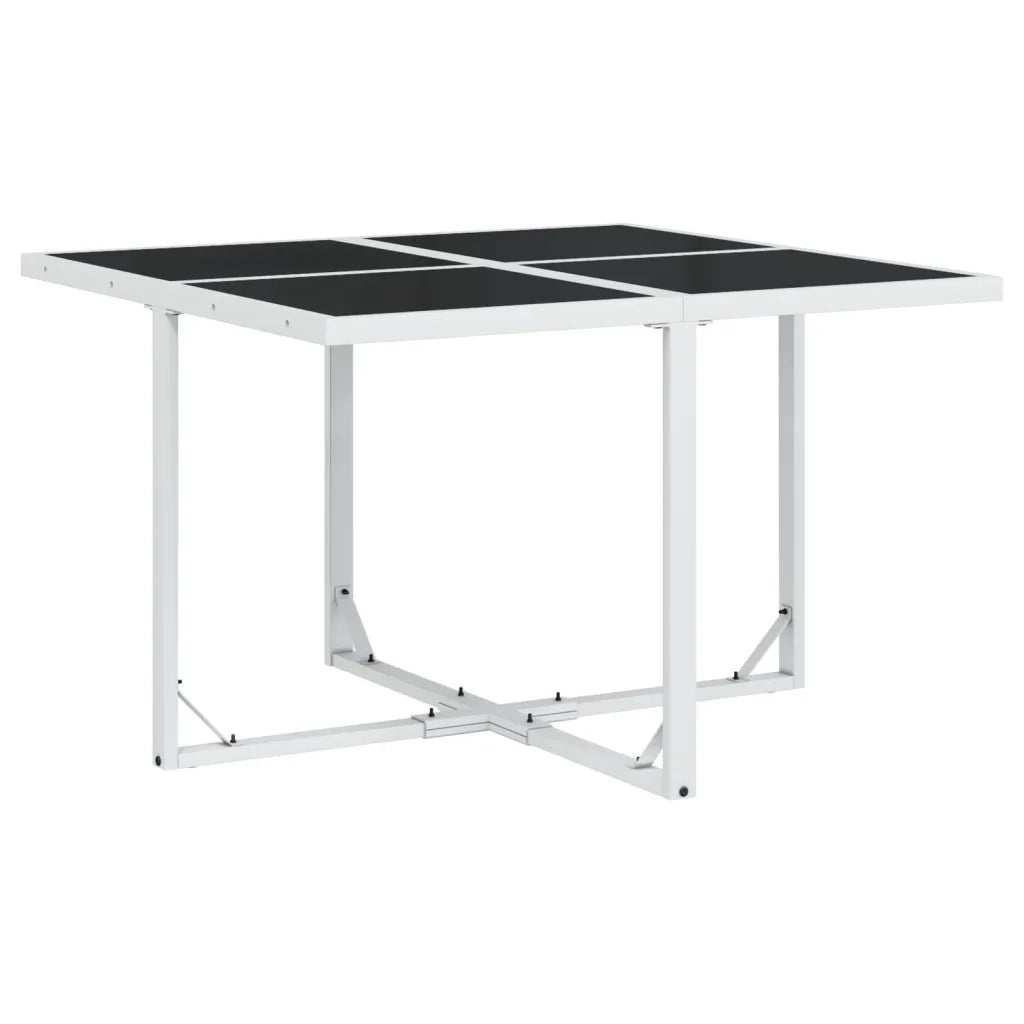 Set da Pranzo da Giardino 9 pz | Set Salotto da Giardino con Cuscini Bianco in Textilene