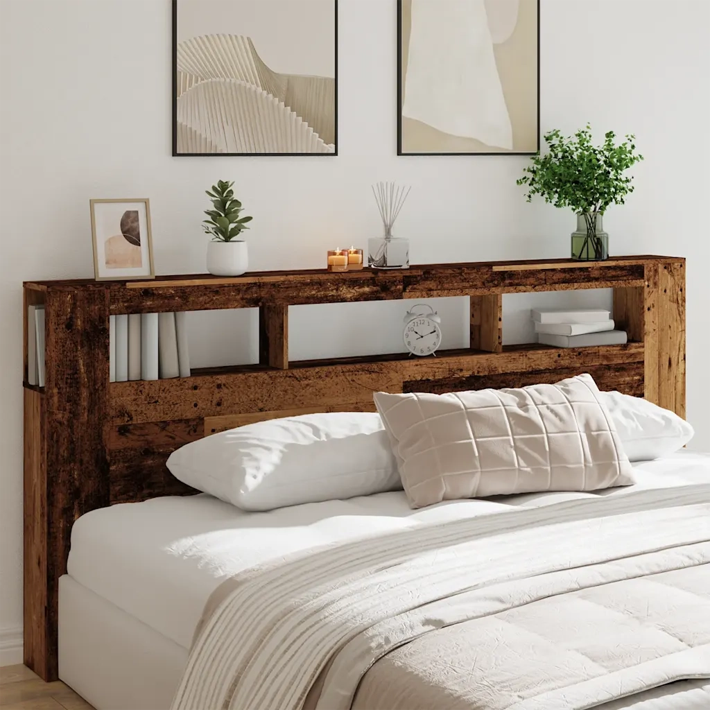 Testiera LED Legno Antico 220x18,5x103,5 cm Legno Multistrato 857694