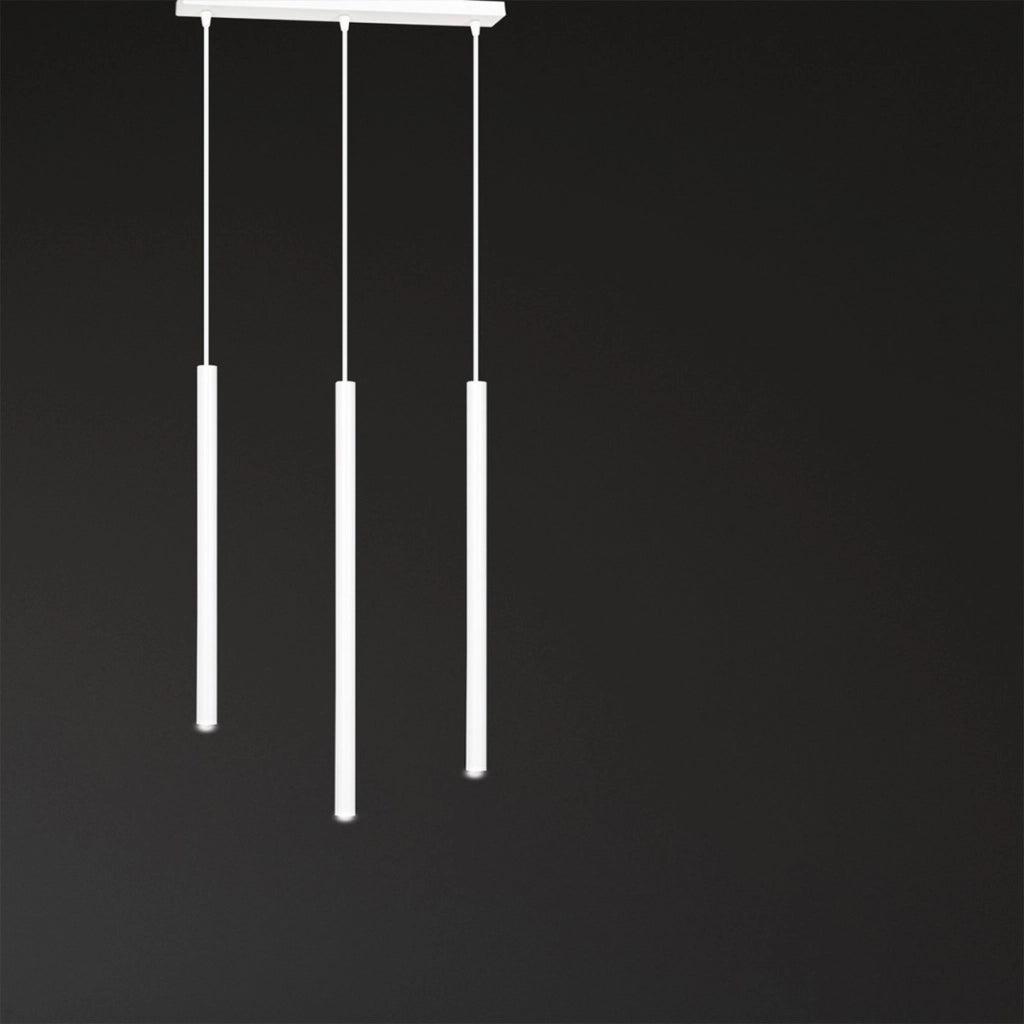 Lampada a sospensione Selter in acciaio bianco opaco