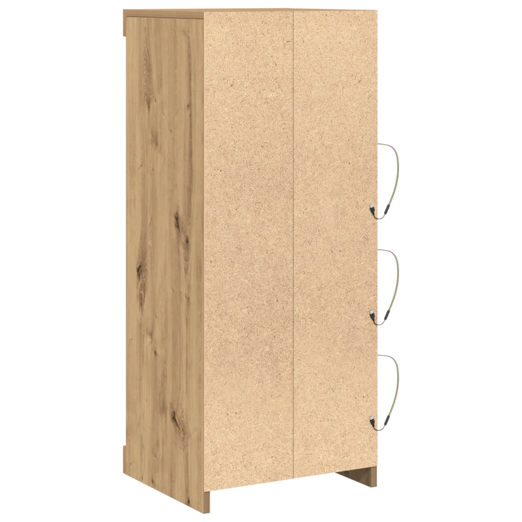 Sideboard con Luci LED Rovere Artigianale 41x37x100 cm