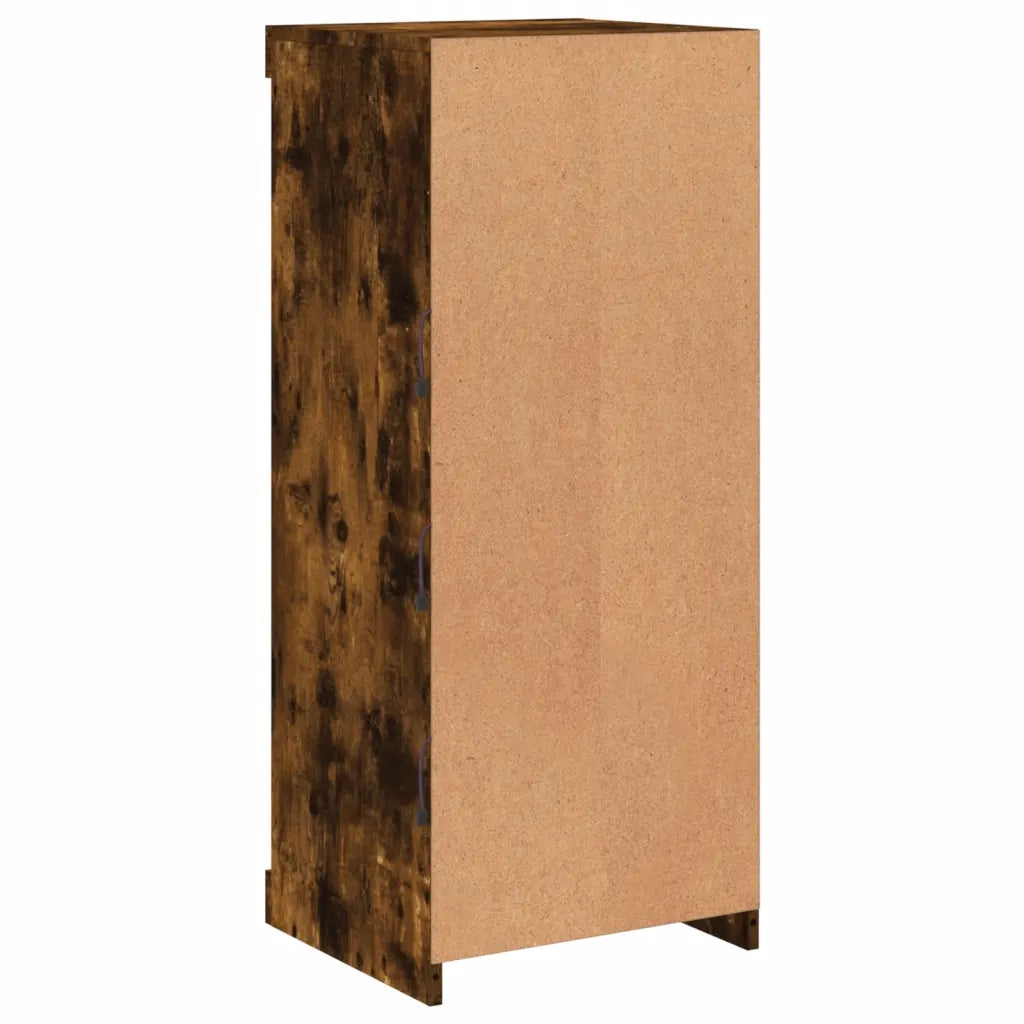 Credenza con Luci LED-Buffet-Armadio da cucina Rovere Fumo 41x37x100 cm 356234