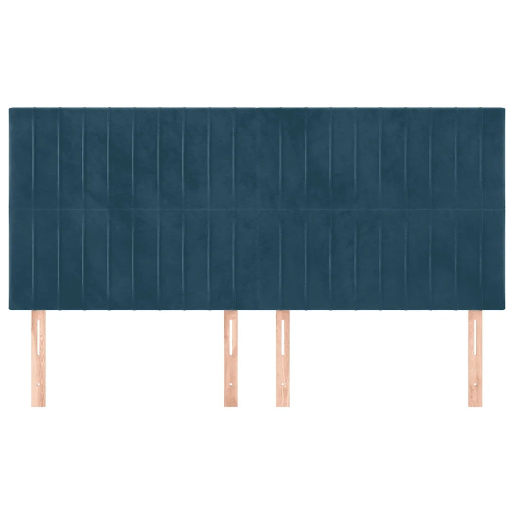Testiera-Testata-Testiera Decorativa Blu Scuro 160x5x118/128 cm Velluto 987845