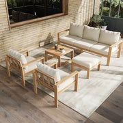 Set da Soggiorno - Legno di Acacia - 3 Tavoli - 2 Sedie - Bancone per Piedi