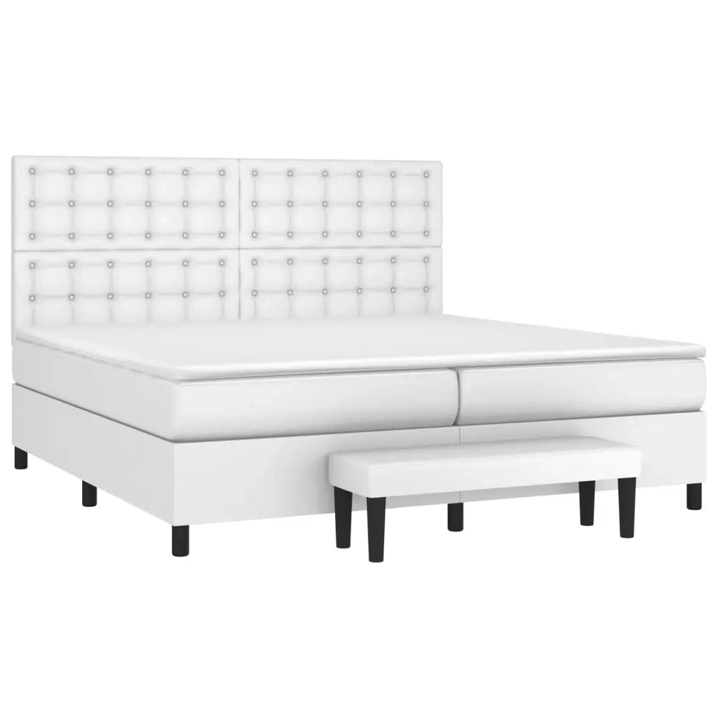 Giroletto a Molle con Materasso Bianco 200x200cm in Similpelle 3137684