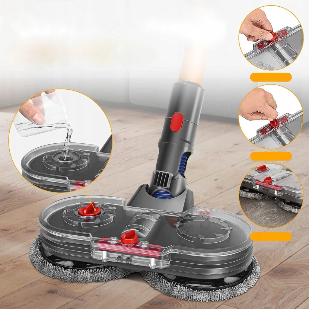 Spazzola Mop per Aspirapolvere compatibile con Dyson V7 V8 V10 V11 V15 – Multifunzionale, 160 RPM, 2 Panni Lavabili