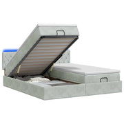 Letto Ottomano con Materasso e LED Grigio Chiaro 160 x 200 cm 3457308