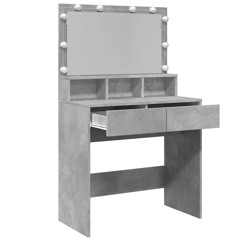 vidaXL Toeletta con LED Grigio Cemento 80x41x134,5 cm