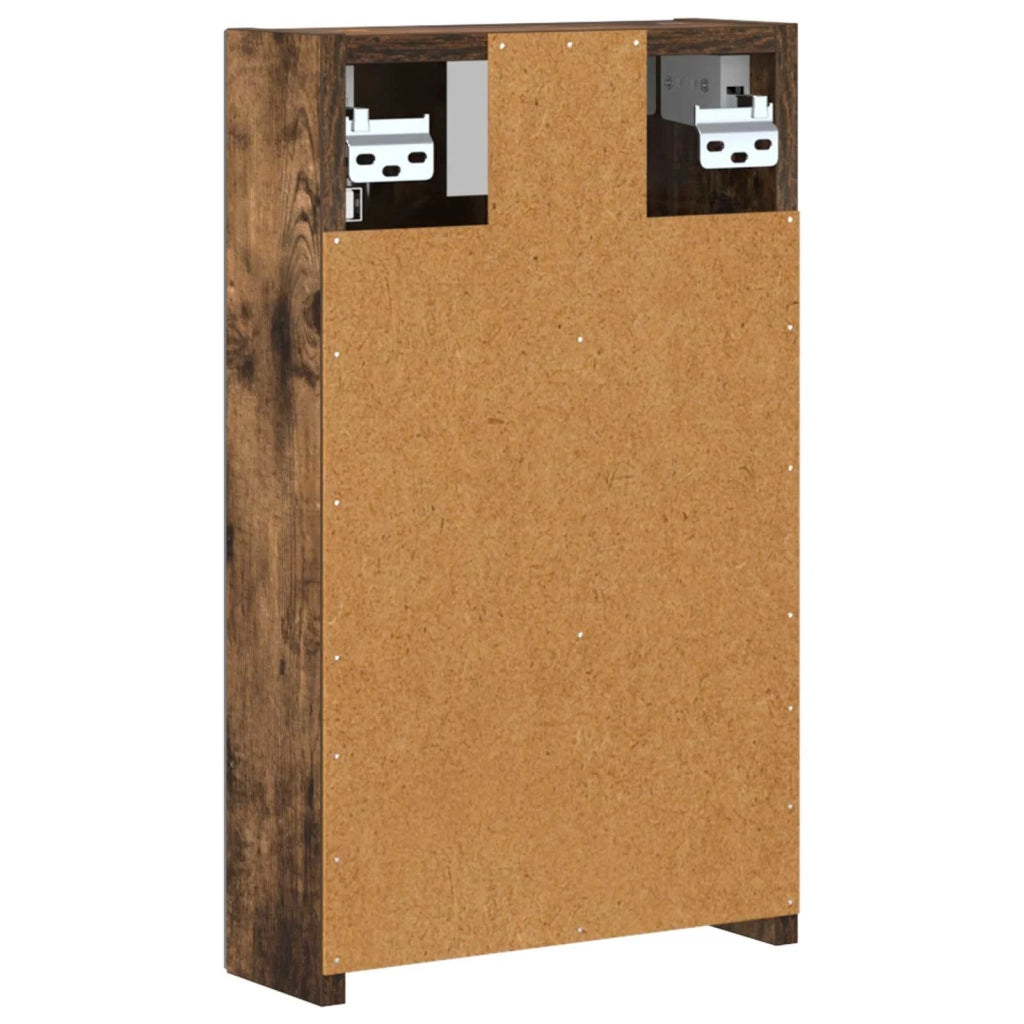 Mobiletto per specchio da bagno Rovere fumé 30 x 10,5 x 50 cm