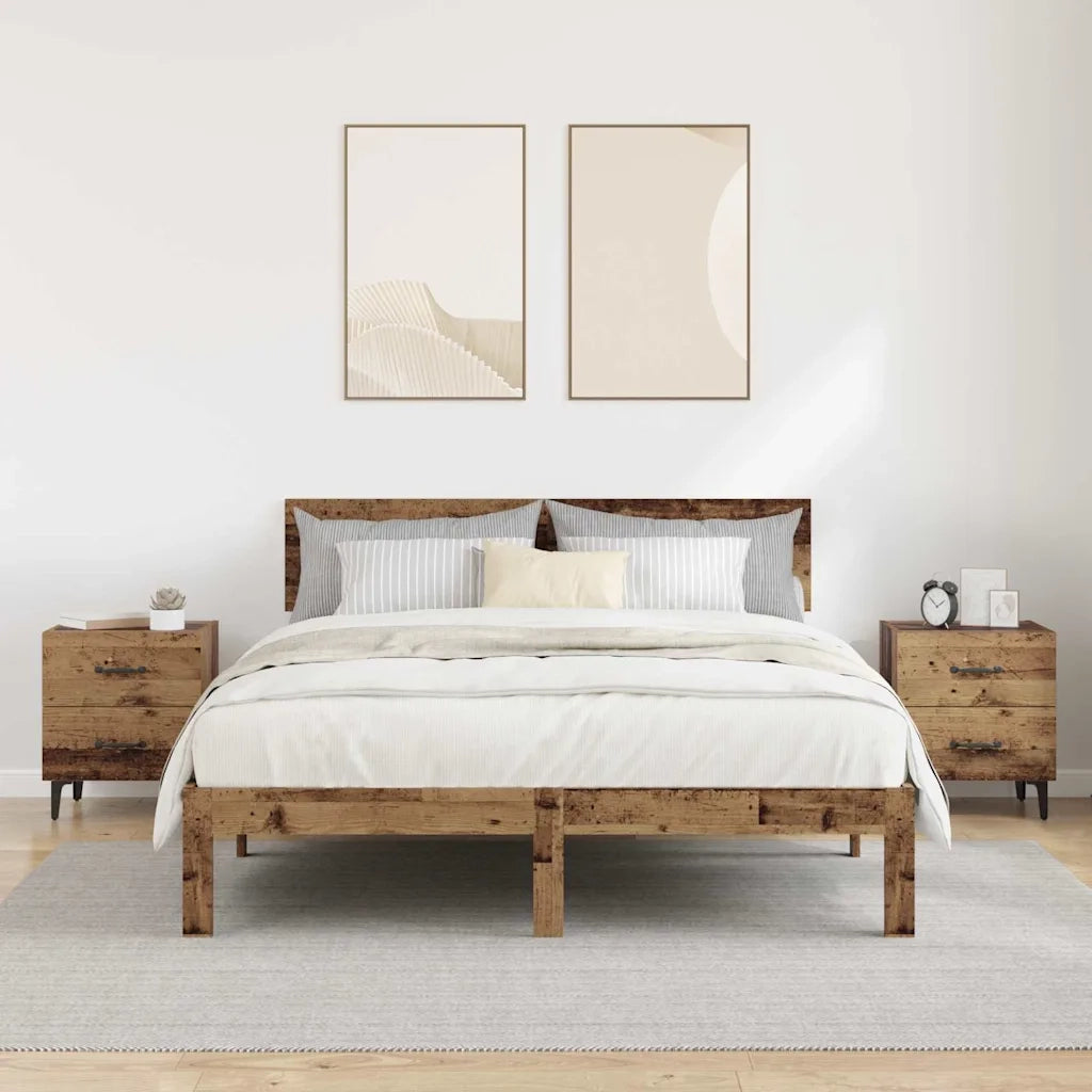 Armadietto per letto 2 pcs Legno vecchio 40 x 35 x 47,5 cm 880566